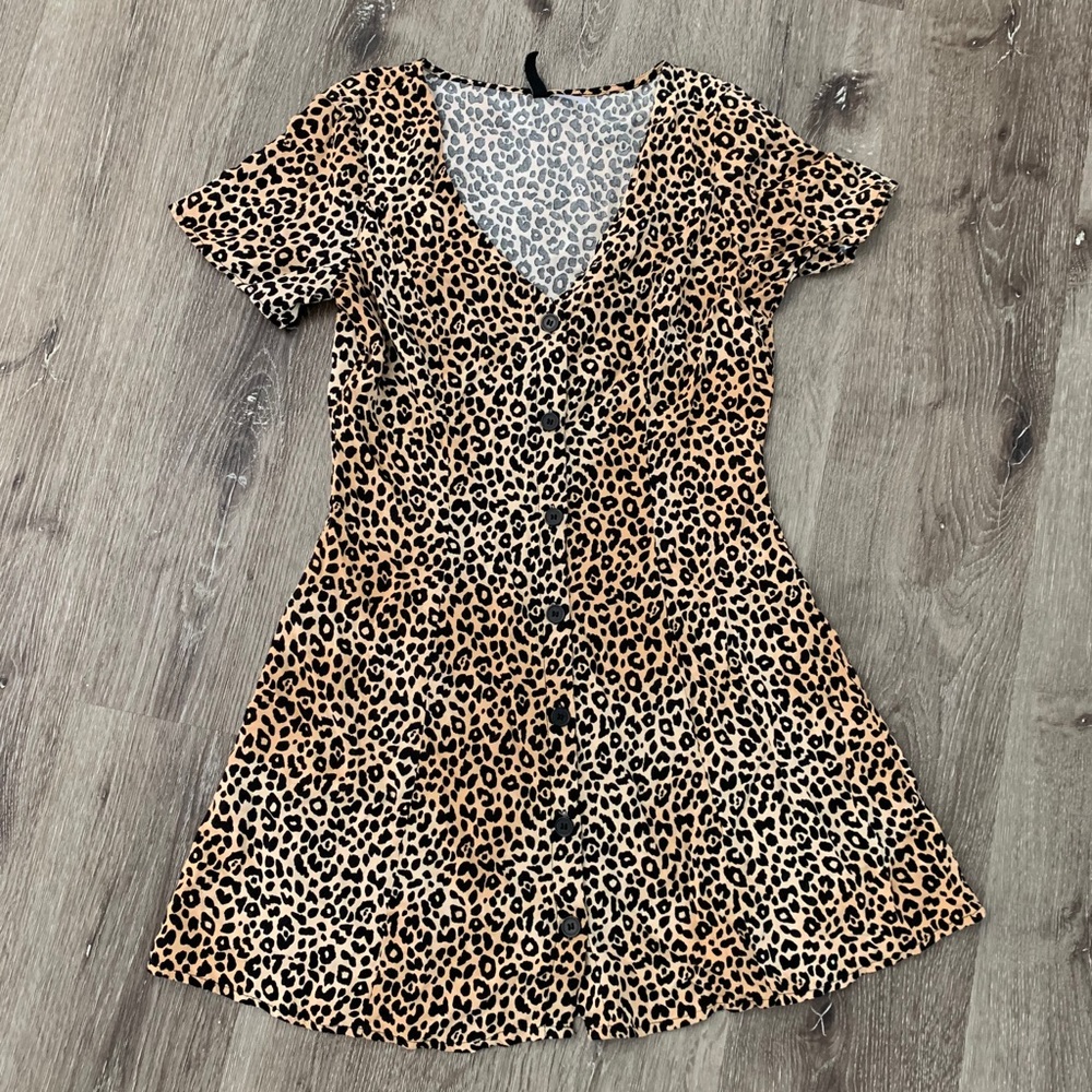 Divided cheetah print dress